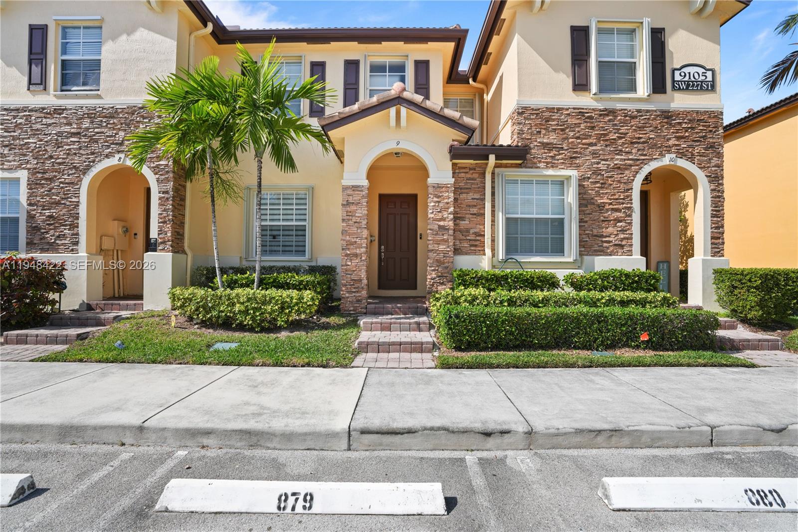 a front view of a house