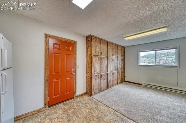 an empty room with windows