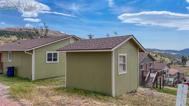 an aerial view of a house