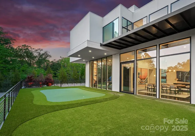 a view of a porch in front of a house