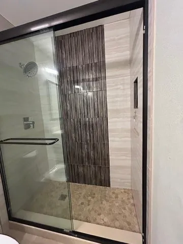 a bathroom with a shower