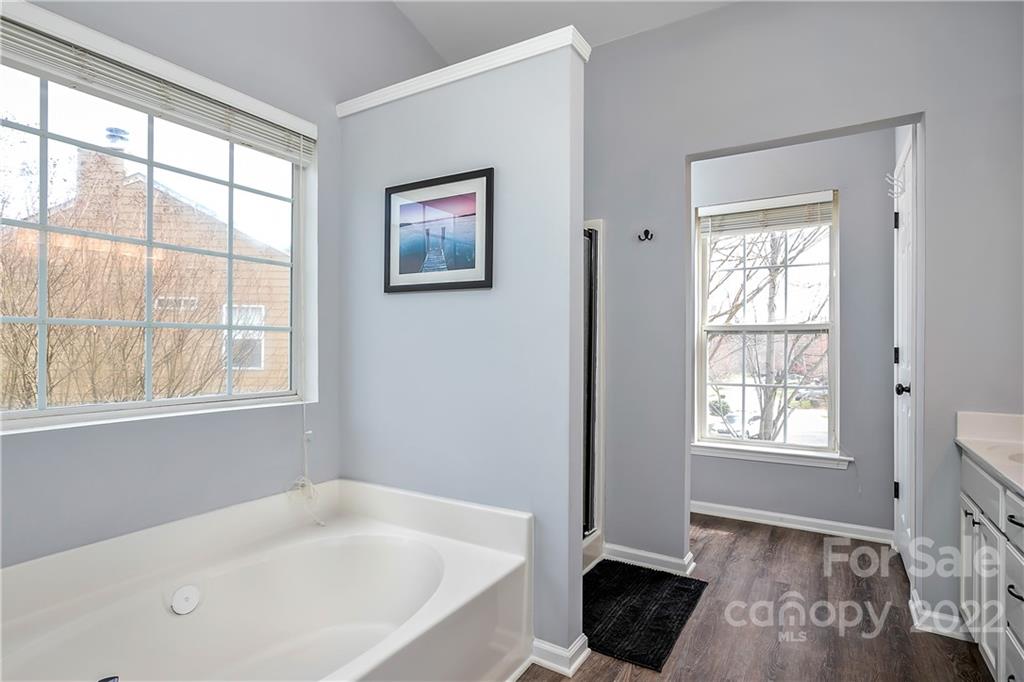 7601 Silverton Way Huntersville, NC 28078 - Photo 14 of 26 a bathroom with a bathtub and a window