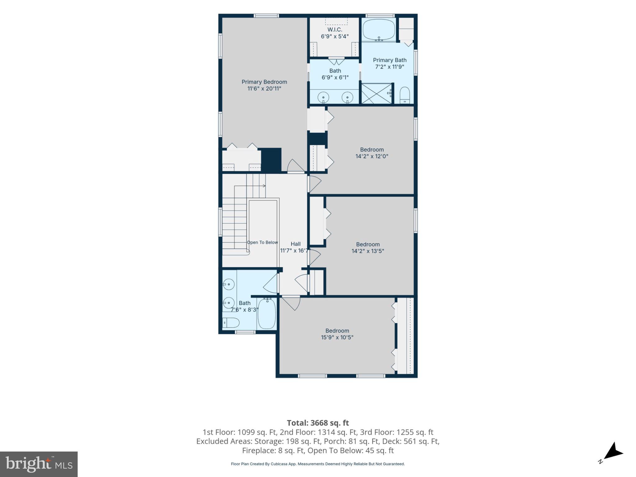 4524 25th Road North Arlington, VA 22207 - Photo 65 of 66 Upper Level Floor Plan