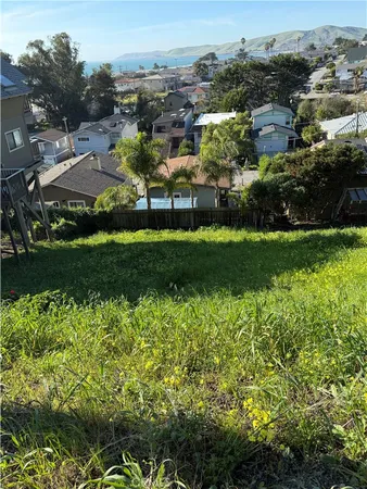 a view of a garden with a building in the background