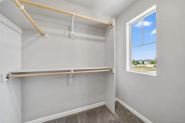 a view of an empty walk in closet