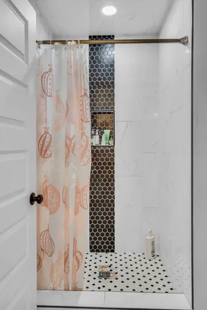 a bathroom with a shower