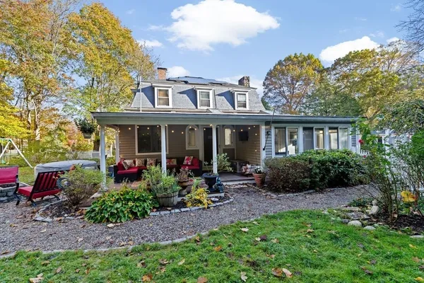 a house view with a garden space