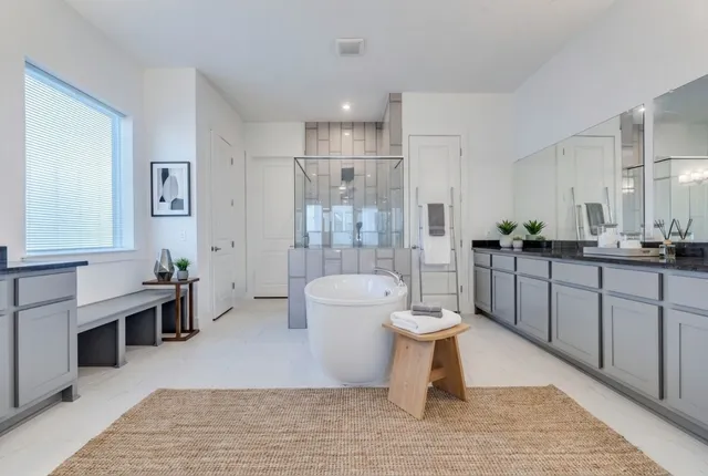 a living room with furniture