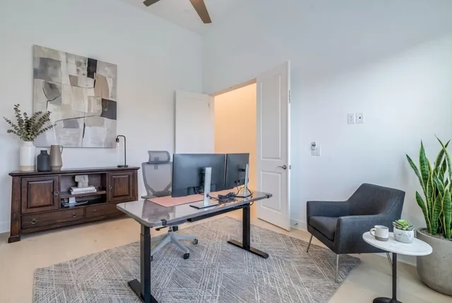 a living room with furniture