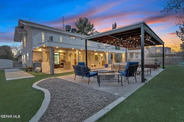 a view of outdoor space yard deck patio and outdoor kitchen