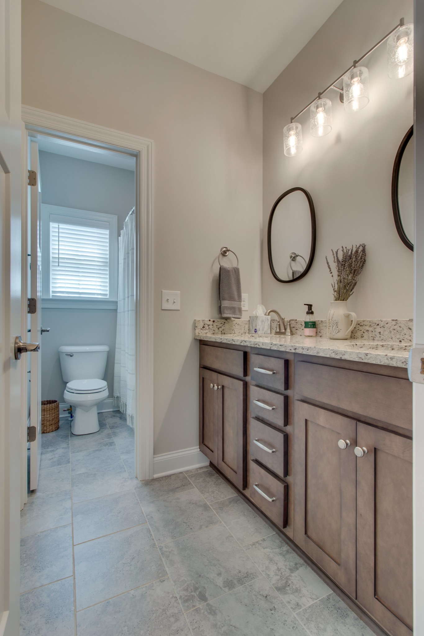 336 Beulah Rose Drive Murfreesboro, TN 37128 - Photo 10 of 42 a bathroom with a granite countertop sink a toilet and a mirror