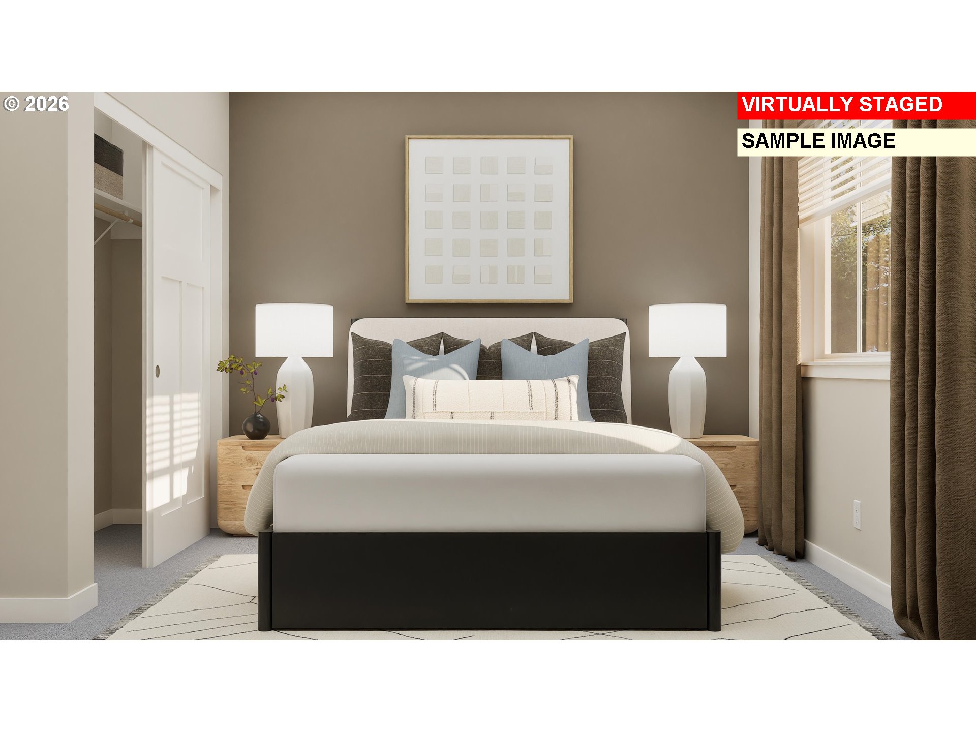 16908 Southwest Lorikeet Lane Beaverton, OR 97007 - Photo 17 of 20 a black and white photo of a bedroom