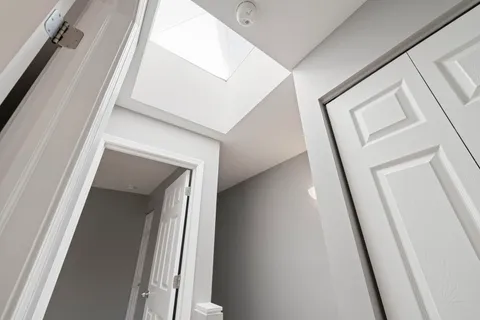 a bathroom with a sink and mirror