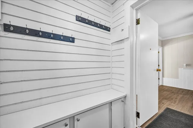 a close view of a closet