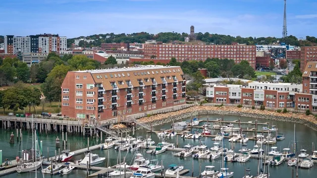 a view of a city with tall buildings