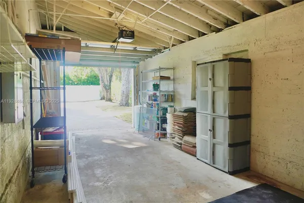 a view of a storage room
