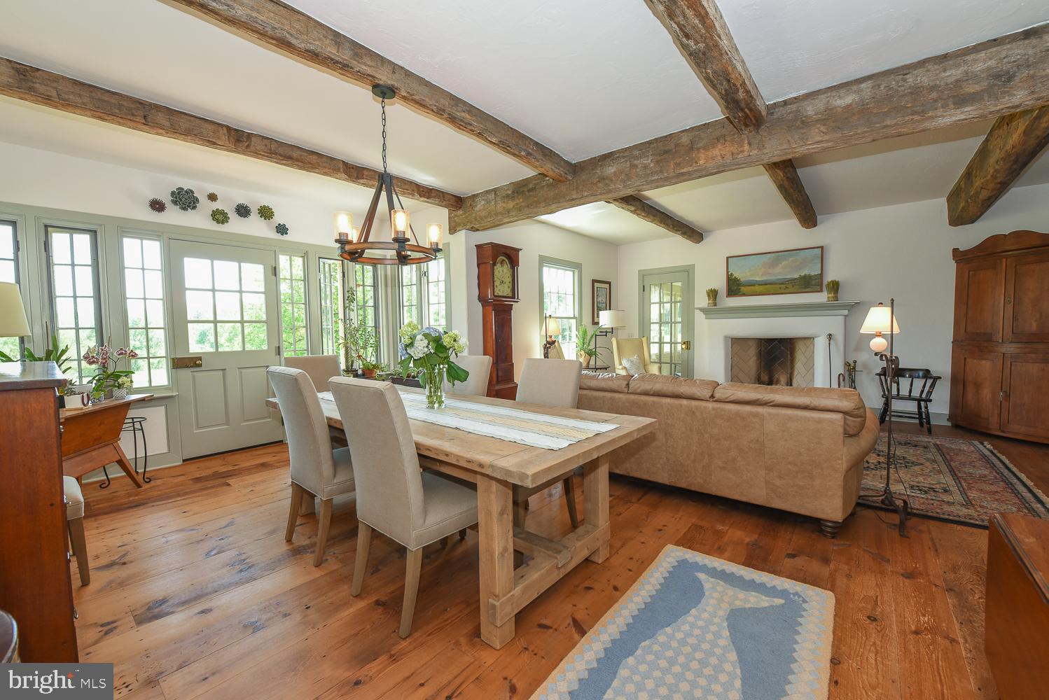 1425 Birchrun Road Chester Springs, PA 19425 - Photo 10 of 59 Antique Beams in Dining Room & Living Room