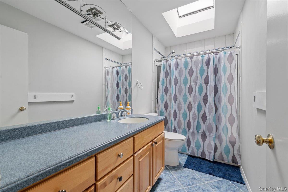 24 Wisteria Drive Remsenburg, NY 11960 - Photo 30 of 44 a bathroom with a double vanity sink toilet and shower