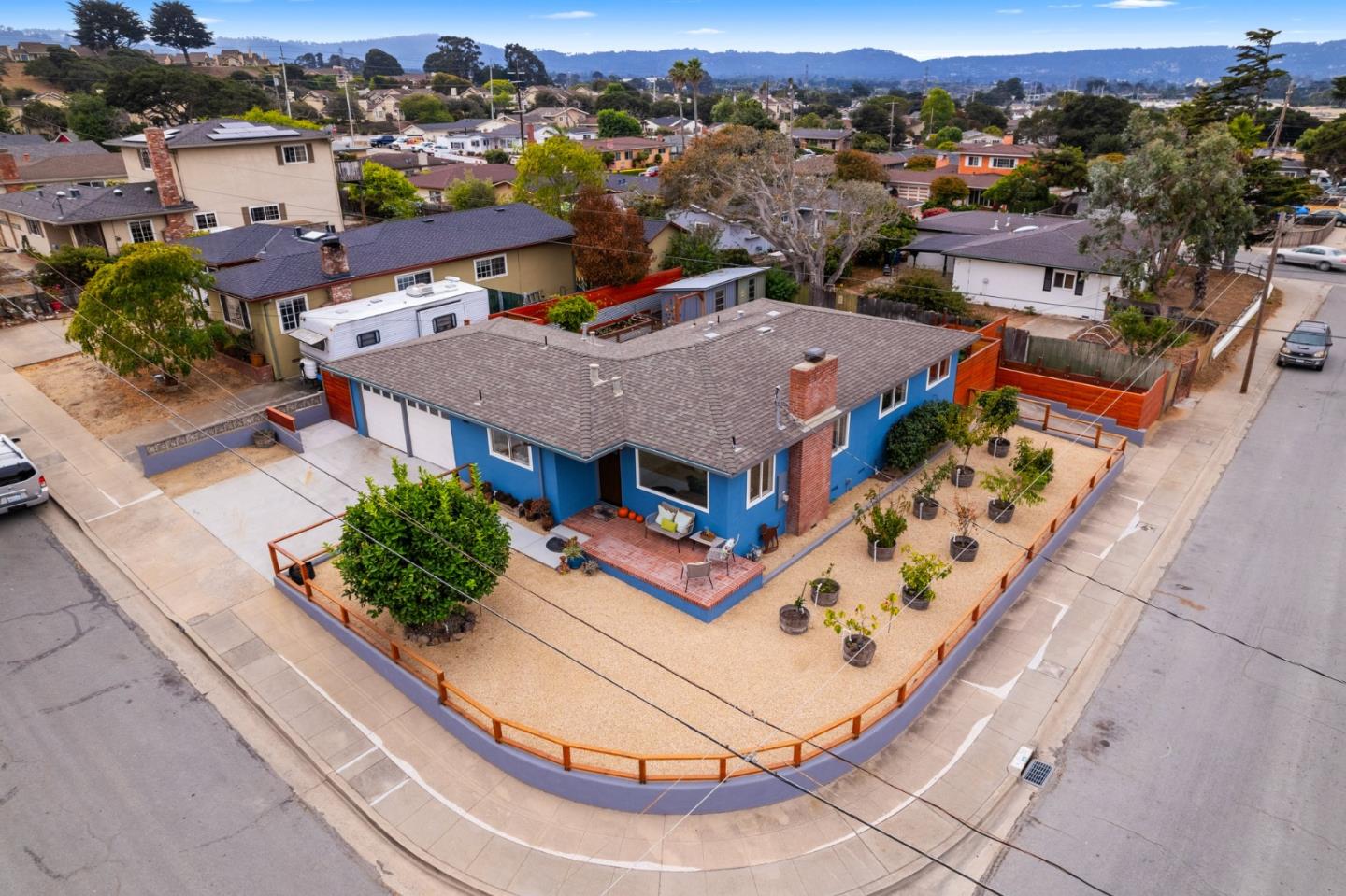 1149 Modoc Street Seaside, CA 93955 - Photo 36 of 37 an aerial view of a house with a swimming pool