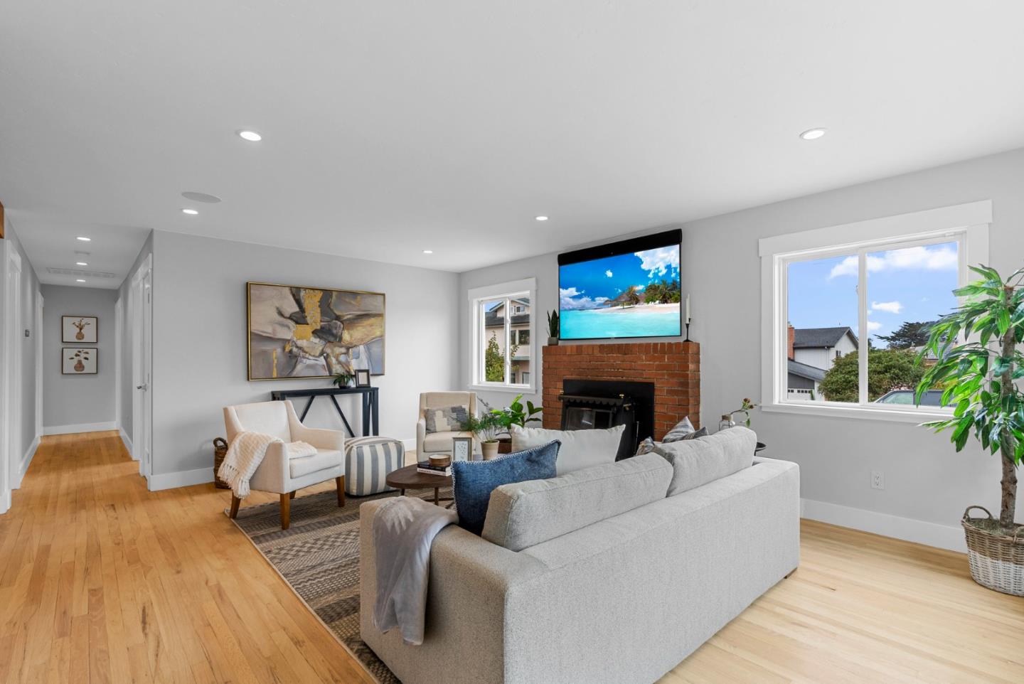 1149 Modoc Street Seaside, CA 93955 - Photo 6 of 37 a living room with furniture and a fireplace