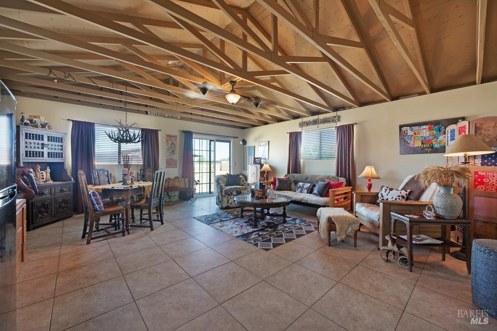 23180 Maffei Road Sonoma, CA 95476 - Photo 43 of 61 Inside rec room - tile floors with soaring ceilings.