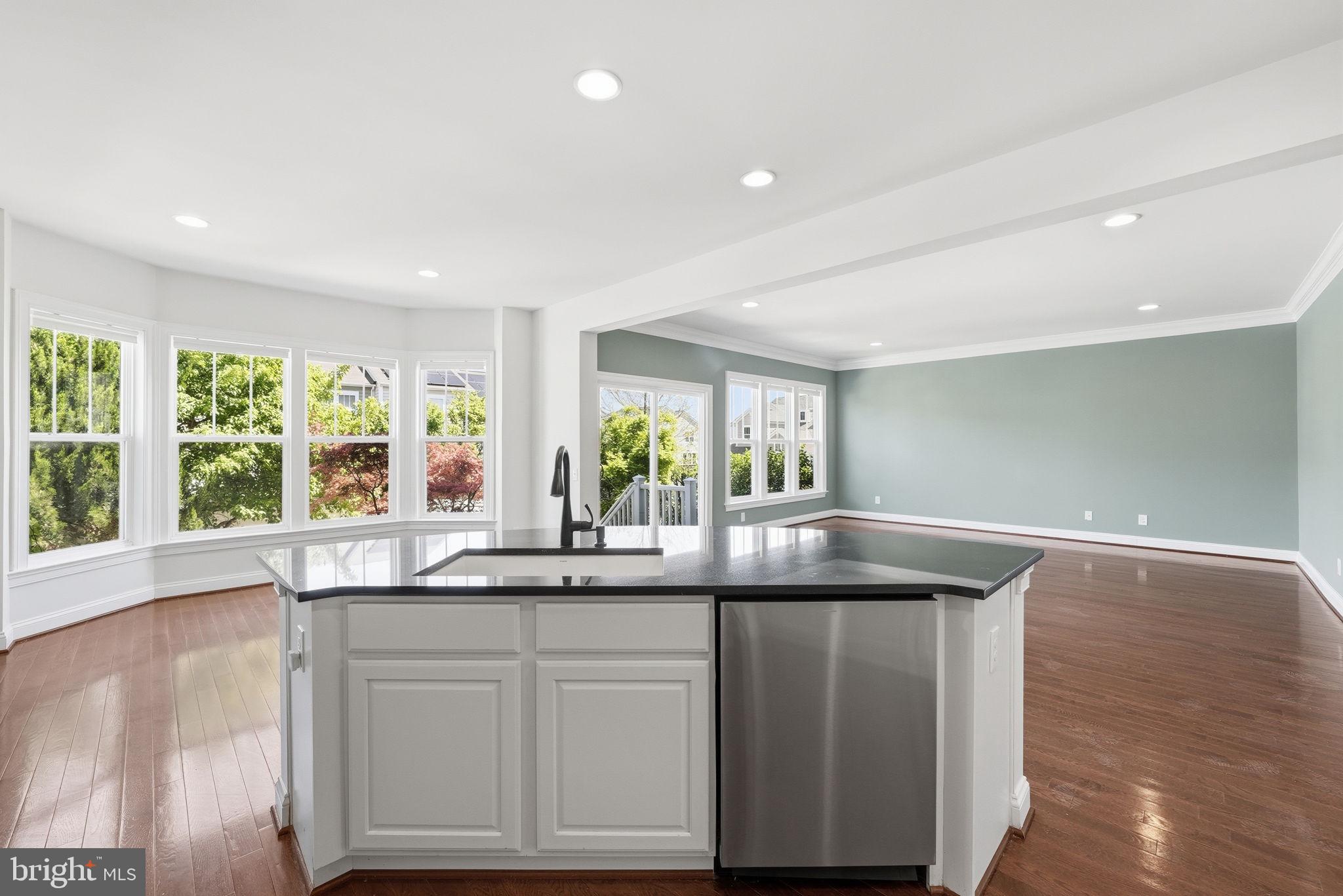 42330 Christophers View Terrace Ashburn, VA 20148 - Photo 12 of 46 a kitchen with kitchen island a sink and wooden floor