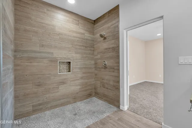 a bathroom with a shower