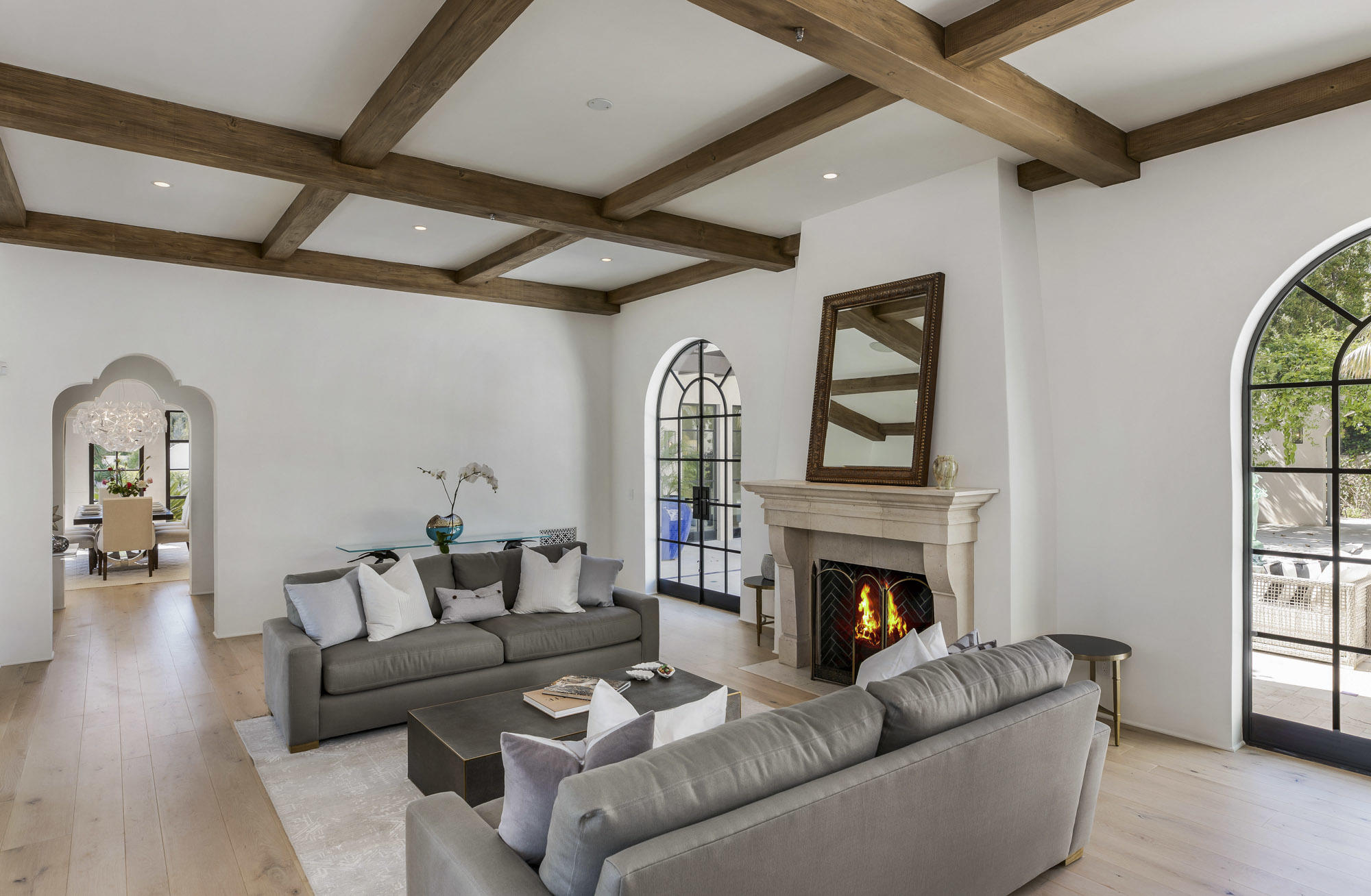 1084 Golf Road Montecito, CA 93108 - Photo 6 of 47 a living room with furniture a window and a fireplace