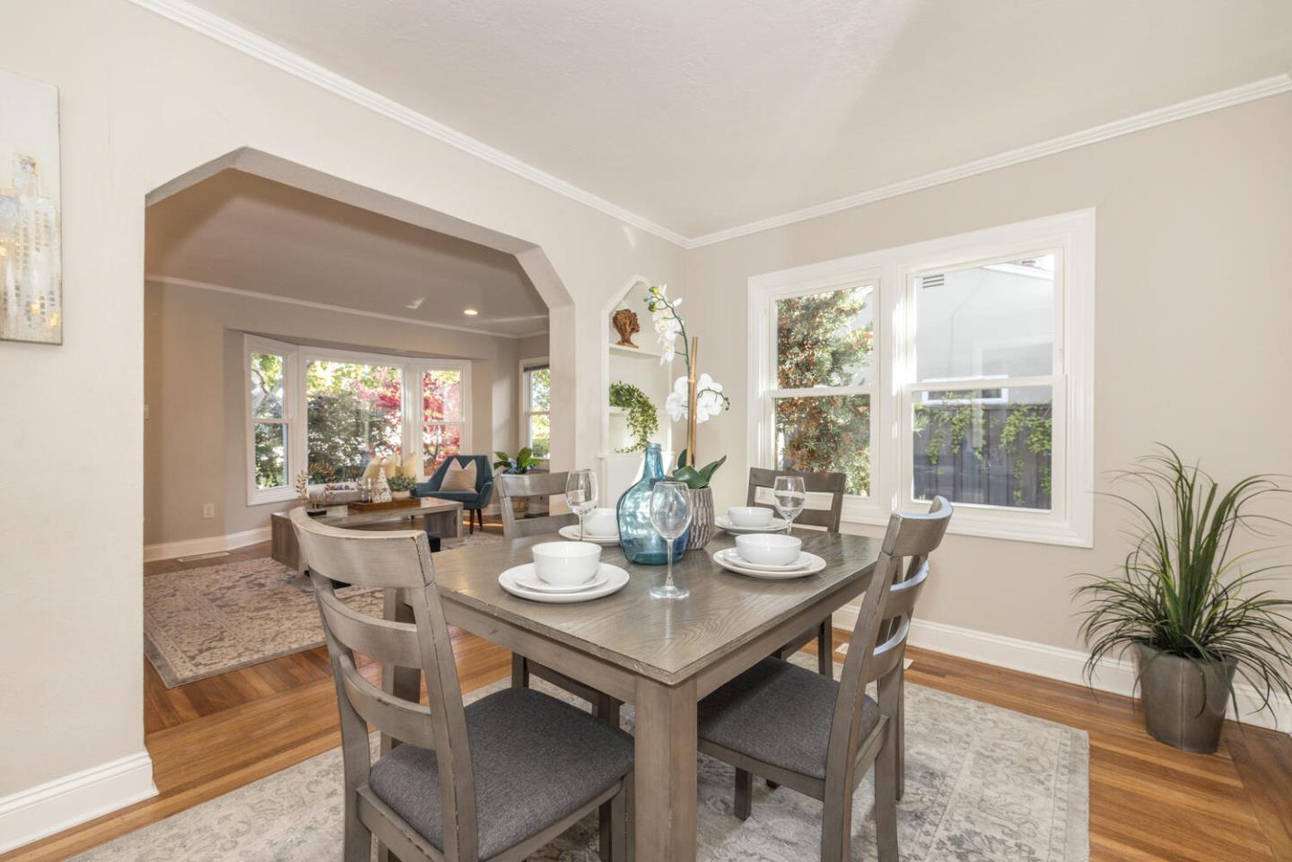 182 Rutherford Avenue Redwood City, CA 94061 - Photo 11 of 34 a view of a dining room with furniture window and outside view