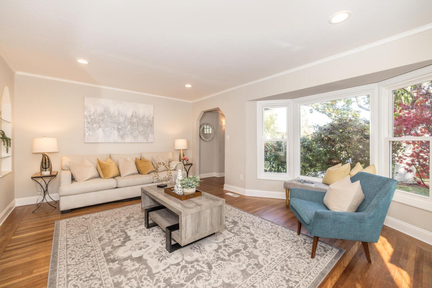182 Rutherford Avenue Redwood City, CA 94061 - Photo 7 of 34 a living room with furniture and a large window
