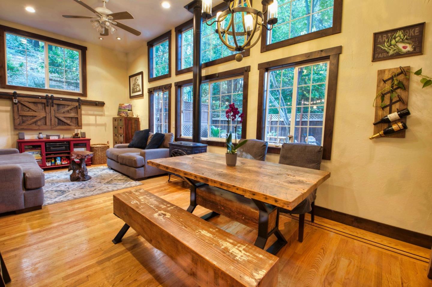 Long Ridge Road Los Gatos, CA 95033 - Photo 20 of 30 a living room with furniture a flat screen tv and a large window