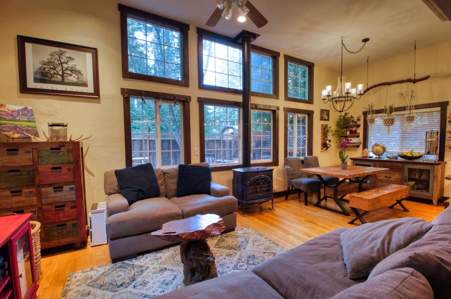 Long Ridge Road Los Gatos, CA 95033 - Photo 10 of 30 a living room with furniture a large window and a flat screen tv