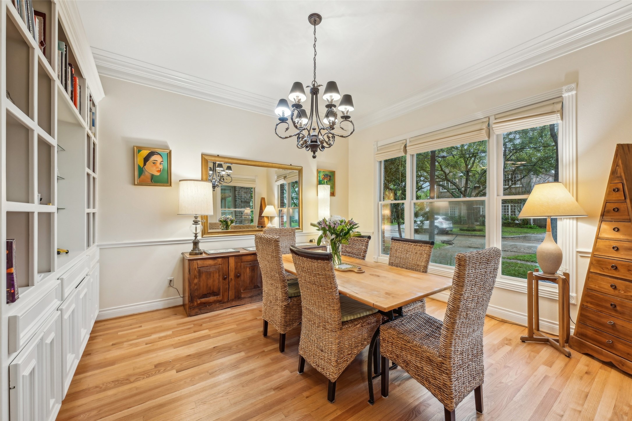 4026 Villanova Street Houston, TX 77005 - Photo 5 of 48 a view of a dining room with furniture window and outside view