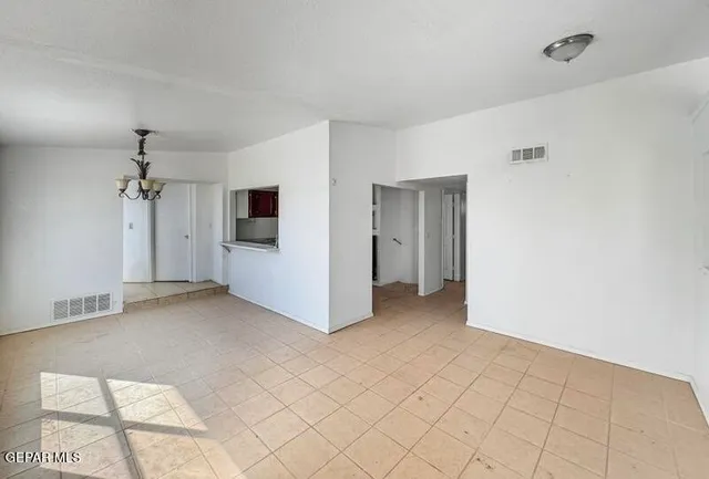 a view of a livingroom with an empty space