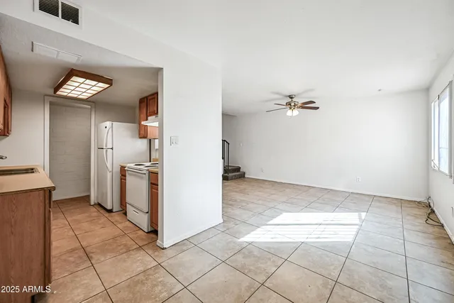 a view of a hallway with closet