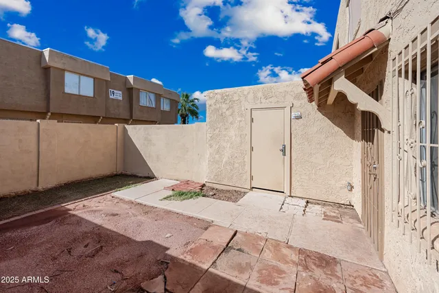 a backyard of a house