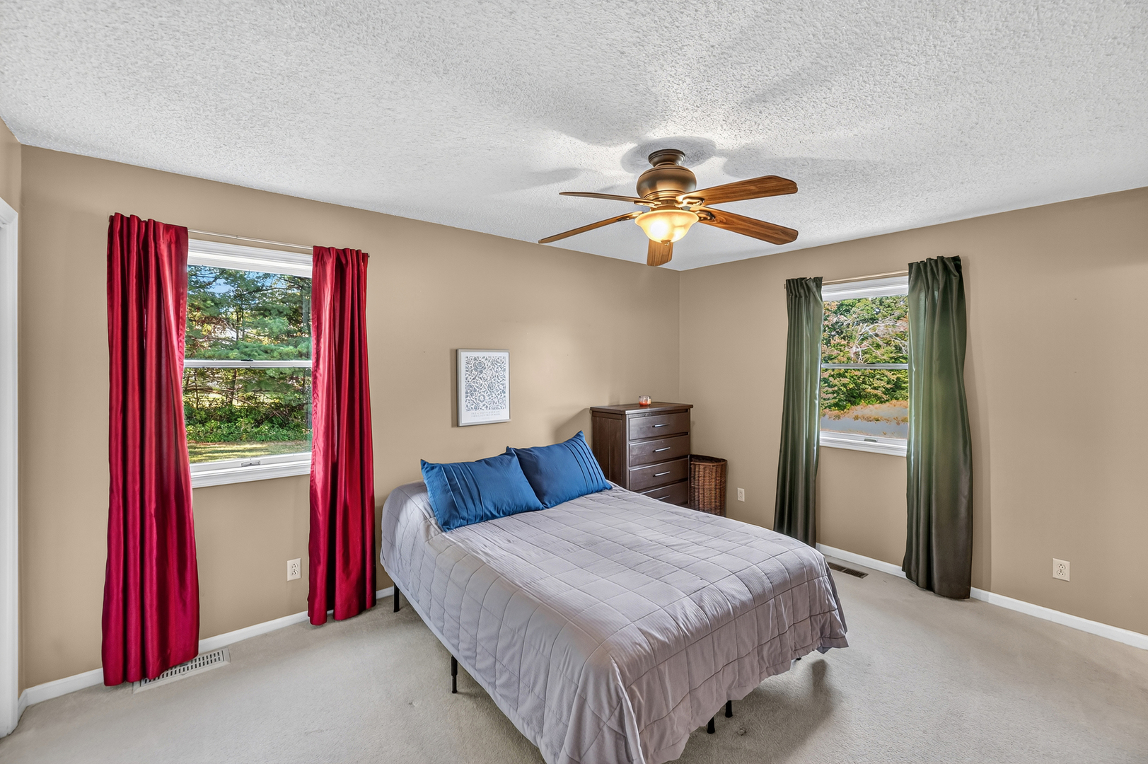 4454 North Prairie View Road Argenta, IL 62501 - Photo 18 of 45 a bedroom with a bed and a chandelier