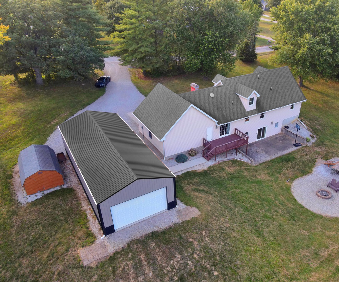4454 North Prairie View Road Argenta, IL 62501 - Photo 3 of 45 an aerial view of a house with a lake view