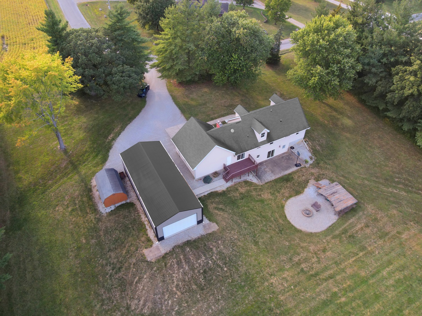 4454 North Prairie View Road Argenta, IL 62501 - Photo 41 of 45 an aerial view of a house with outdoor space
