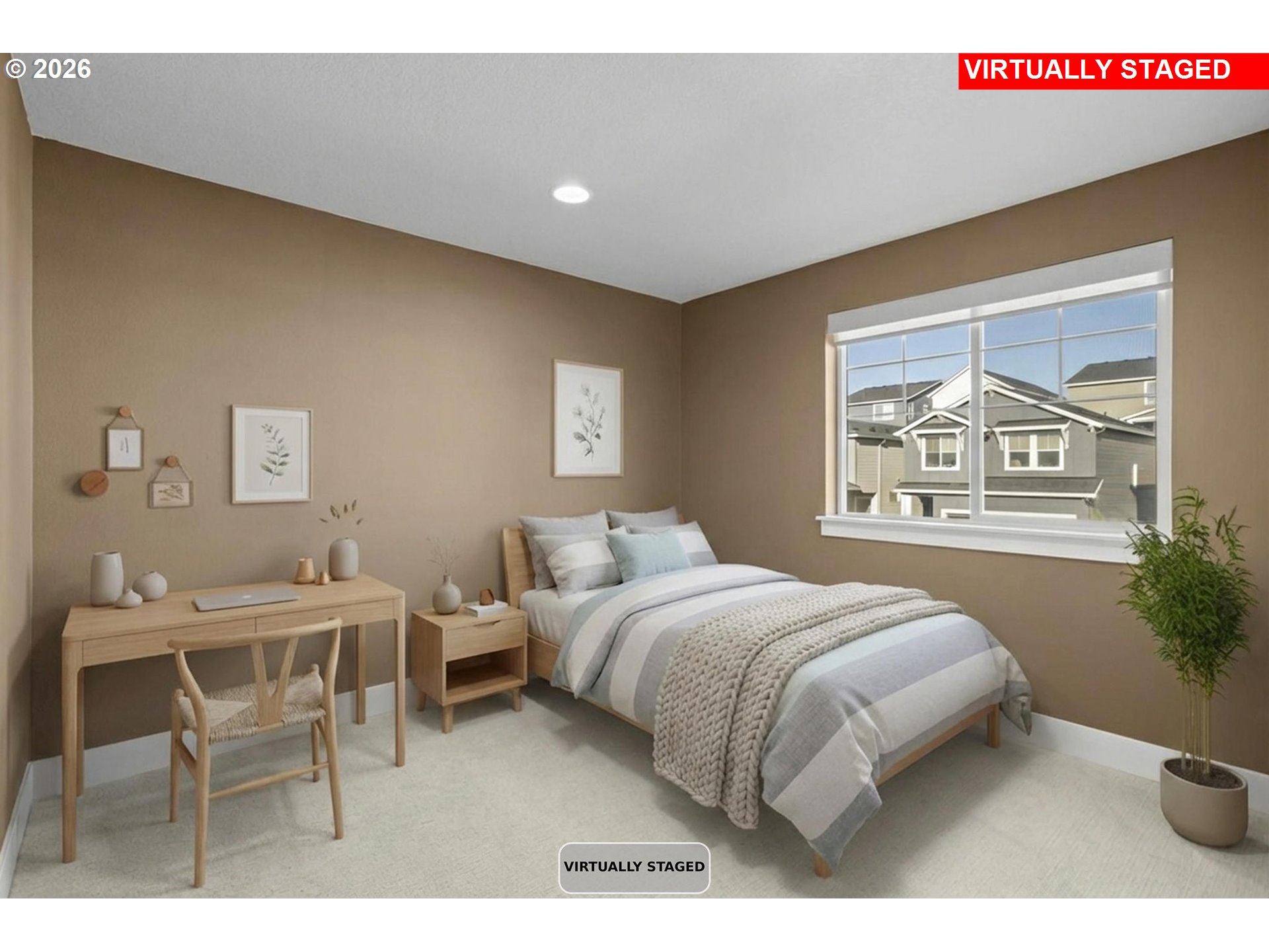 719 Northwest 178th Street Ridgefield, WA 98642 - Photo 35 of 46 a bedroom with a bed and a table