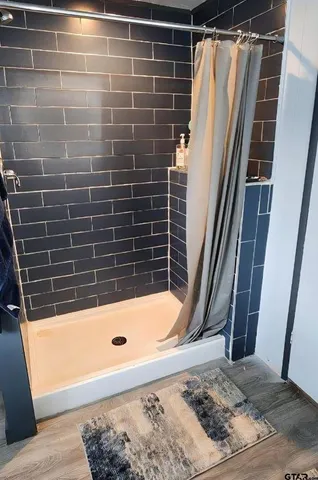 a bathroom with a window