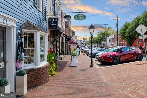 a front view of a building with street