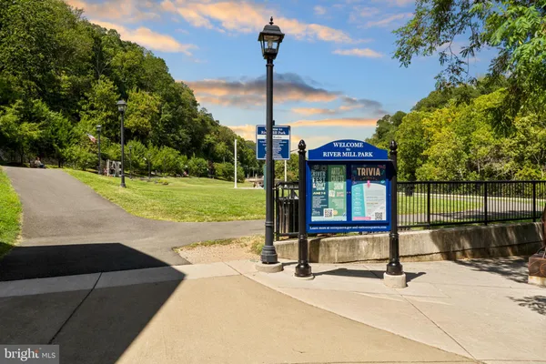 a view of a park with slide