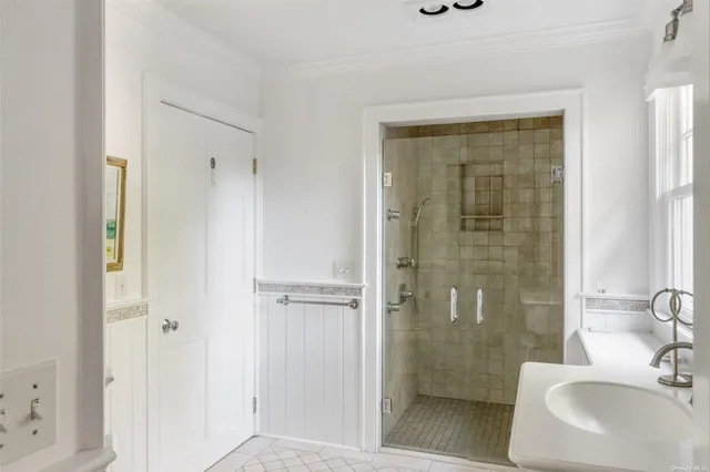 a bathroom with a shower