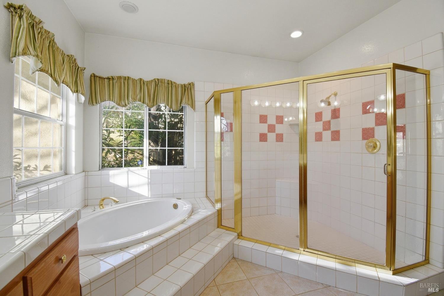 5828 Owl Hill Avenue Santa Rosa, CA 95409 - Photo 20 of 39 a bathroom with a large tub shower and sink