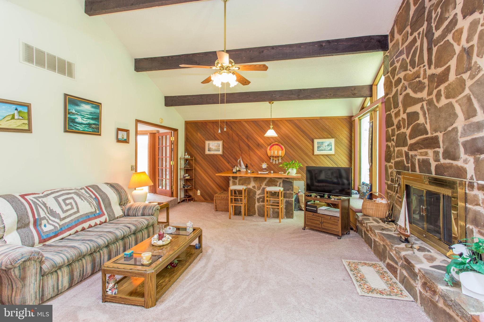 22167 Melson Road Georgetown, DE 19947 - Photo 32 of 38 a living room with furniture a flat screen tv and a fireplace