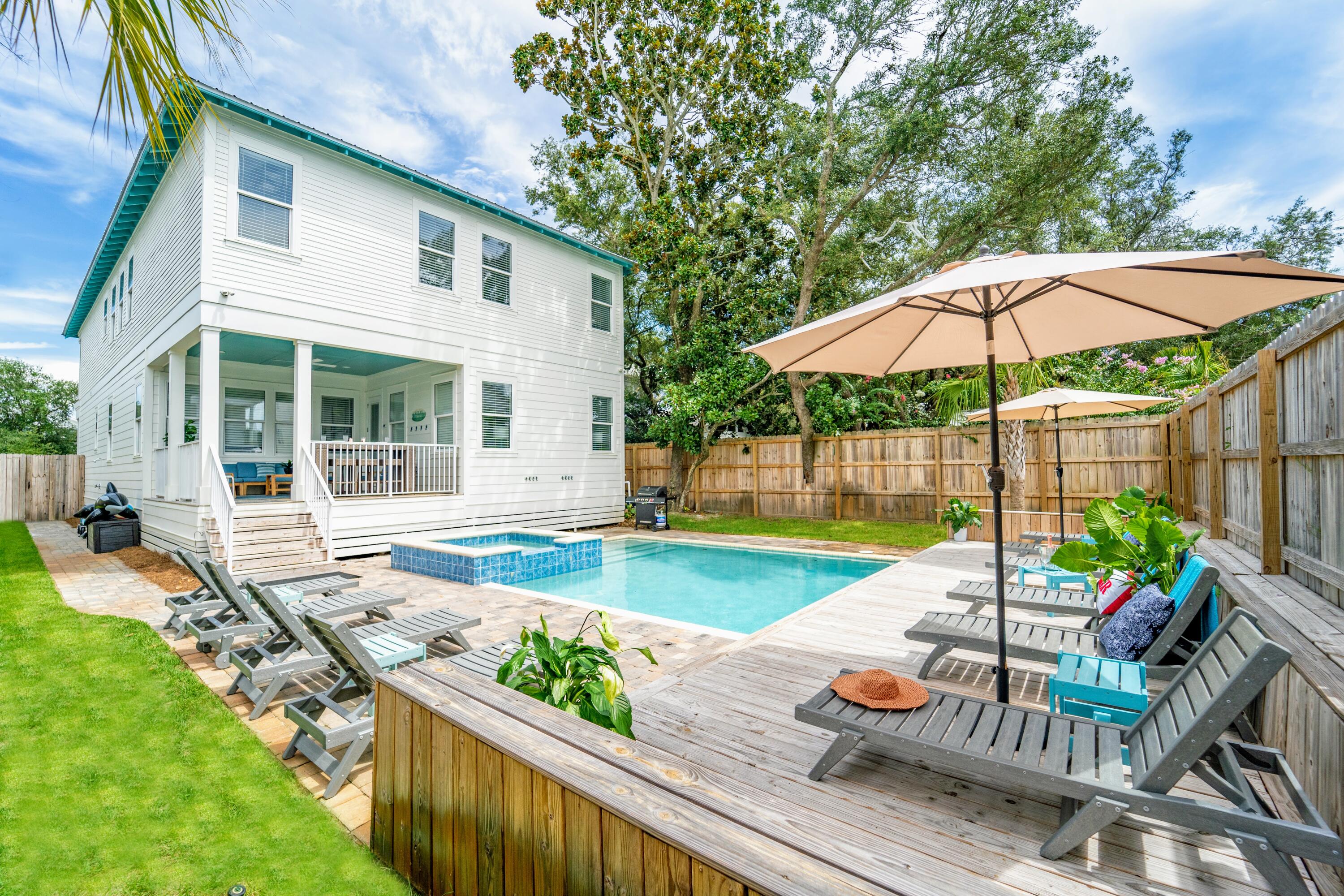 80 Sunfish Street Destin, FL 32541 - Photo 2 of 51 a view of a patio with chairs and a table under an umbrella