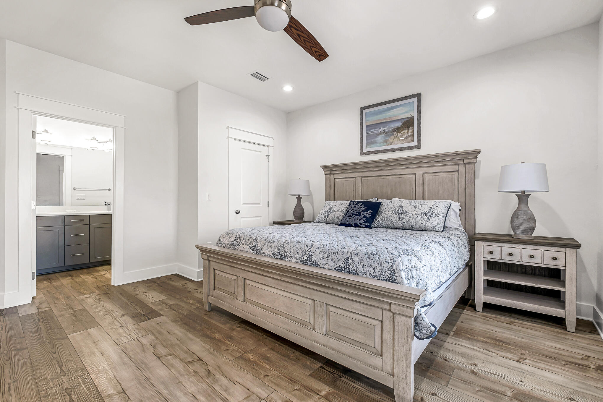 80 Sunfish Street Destin, FL 32541 - Photo 29 of 51 a bedroom with a bed and a view of livingroom