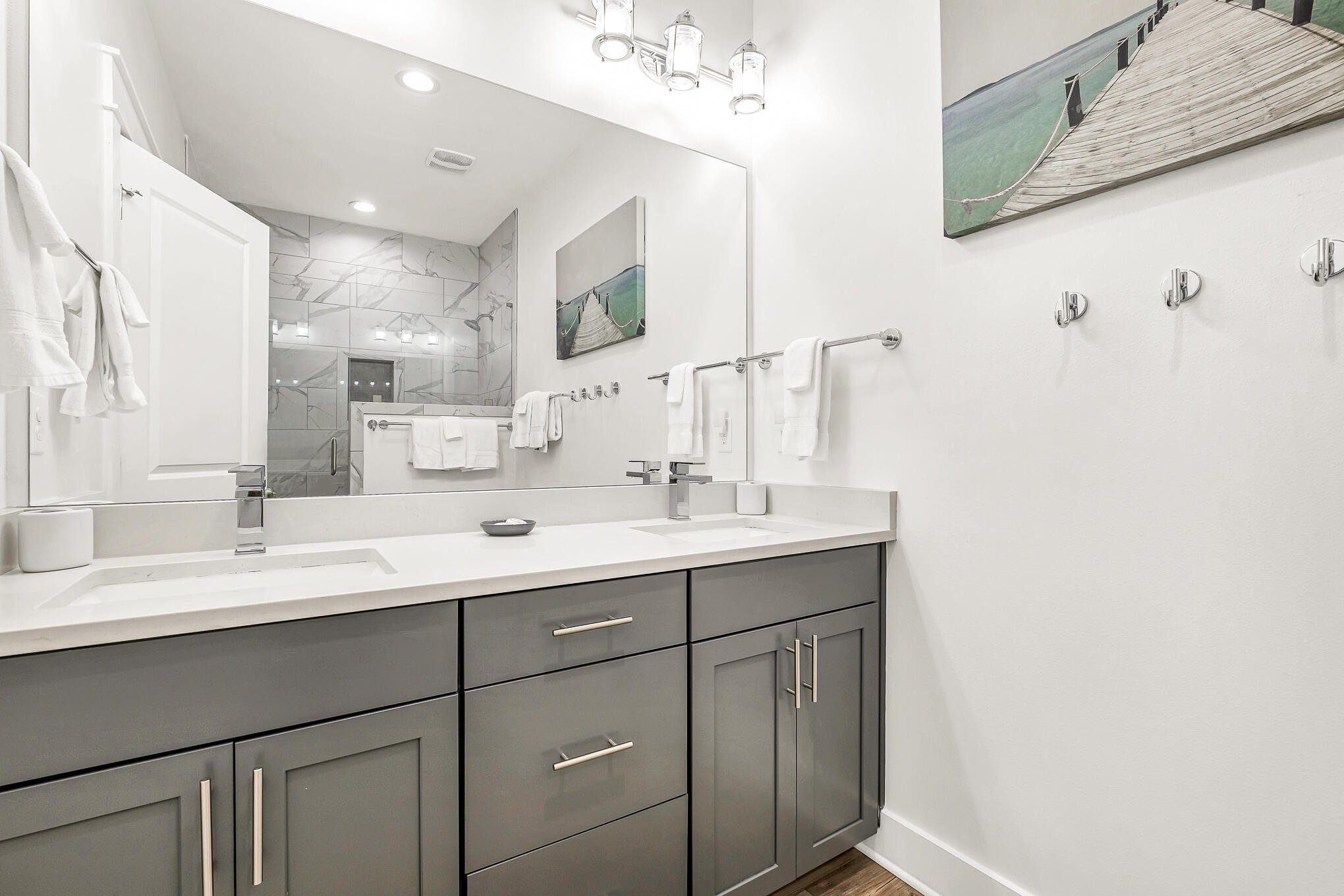 80 Sunfish Street Destin, FL 32541 - Photo 41 of 51 a bathroom with a double vanity sink mirror and