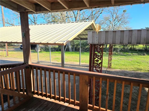 a view of a wooden deck